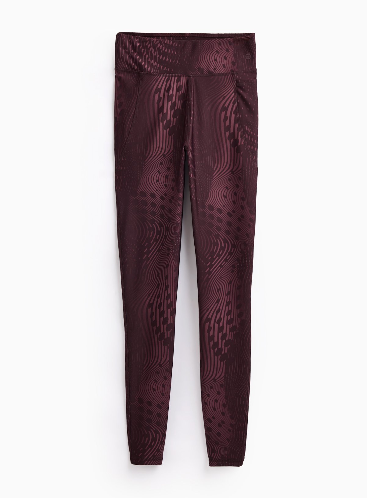 REAKTIV Dark Red Printed High Waisted Everyday Full Length Legging XXL - Image 1 thumbnail